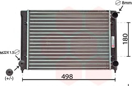 Радиатор охлаждения Радиатор охлаждения двигателя GOLF2/JETTA/SCIR 1.5/1.6 (Van Wezel) VANWEZEL арт. 58002040