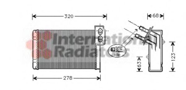 Радиатор отопителя KANGOO ALL 97- (Van Wezel)