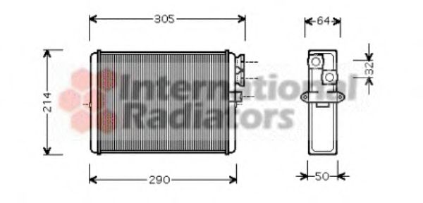 Радиатор отопителя HEATER S60/XC70/V70/S80 (Van Wezel)