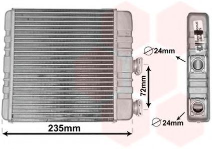 Радиатор отопителя ASTRA G/ZAFIRA +AC 98-05 (Van Wezel)