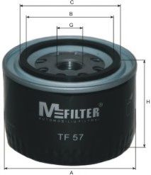 Фильтры масляные Фильтр масляный двигателя ВАЗ 2101-2107 2108-09 (низкий 72мм) (пр-во M-filter) MFILTER арт. TF57