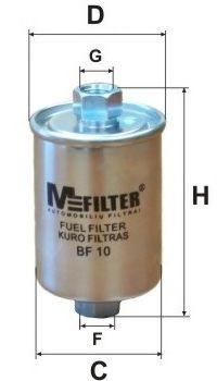 Фильтры топливные Фильтр топливный ВАЗ 2107, 08, 09, 99, 11, 12, 21 (инж.) (пр-во M-FILTER) MFILTER арт. BF10