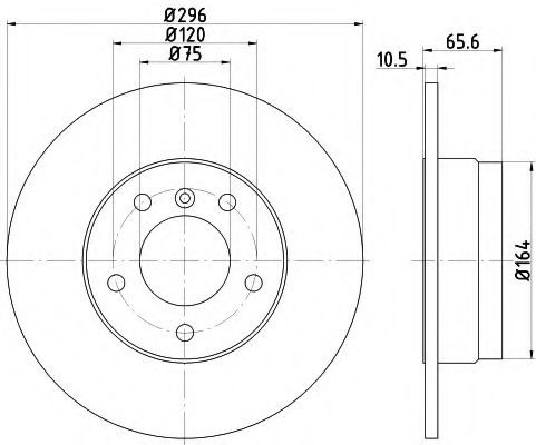Гальмівний диск задн. BMW 1 (E81) 3 (E90) 1.6-2.0 05-12 HELLAPAGID арт. 8DD355111301