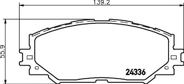 Гальмiвнi колодки дискові перед. Toyota Auris 1.4D-4D 03/07-