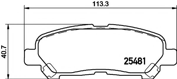 Тормозные колодки Гальмівні колодки дискові зад. Toyota Kluger II 3.5 07-/Highlander 2.7 09- HELLAPAGID арт. 8DB355020131