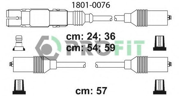 Высоковольтные провода, кабели для запуска Комплект кабелів високовольтних PROFIT арт. 18010076