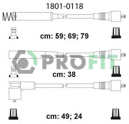 Высоковольтные провода, кабели для запуска Комплект кабелів високовольтних PROFIT арт. 18010118