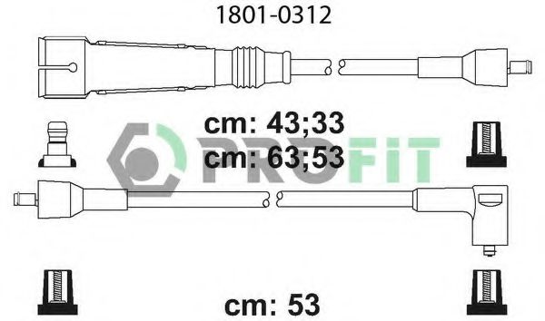 Высоковольтные провода, кабели для запуска Комплект кабелів високовольтних PROFIT арт. 18010312