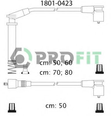 Высоковольтные провода, кабели для запуска Комплект кабелів високовольтних PROFIT арт. 18010423