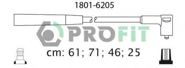 Высоковольтные провода, кабели для запуска Комплект кабелів високовольтних PROFIT арт. 18016205
