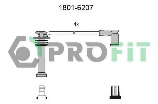 Высоковольтные провода, кабели для запуска Комплект кабелів високовольтних PROFIT арт. 18016207