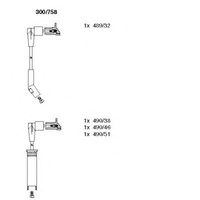 Высоковольтные провода, кабели для запуска Провода зажигания BREMI арт. 300758