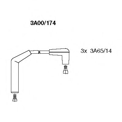 Провода зажигания Daewoo Matiz 0.8i 98- (к-кт) BREMI 3A00174
