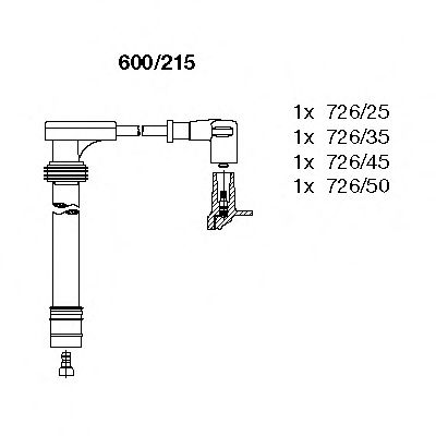Провода зажигания Fiat Doblo 1.6 16V 02- (к-кт) BREMI 600215