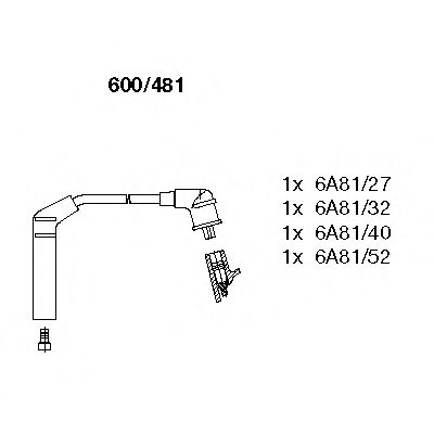 Провода зажигания Hyundai Accent II 1.3/1.5 00-05 (к-кт) BREMI 600481