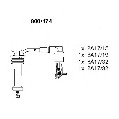 Провода зажигания Ford Focus 1.4/1.6 16V 99- (к-кт) BREMI 800174