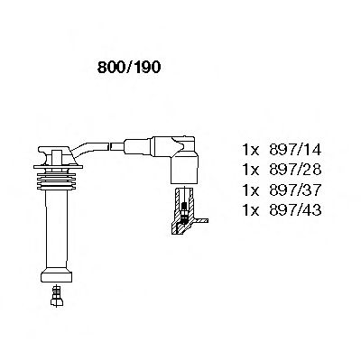 Высоковольтные провода, кабели для запуска Провода зажигания Ford Connect 1.8 16V 02- (к-кт) BREMI 800190 BREMI арт. 800190
