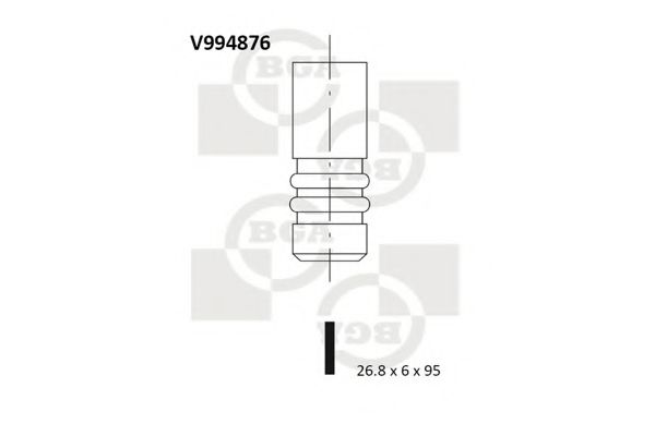 Клапан впуск/выпуск Клапан IN (26.8x6x95) Fiat Doblo 1.4 10-/Opel Combo 1.4 12- BGA арт. V994876