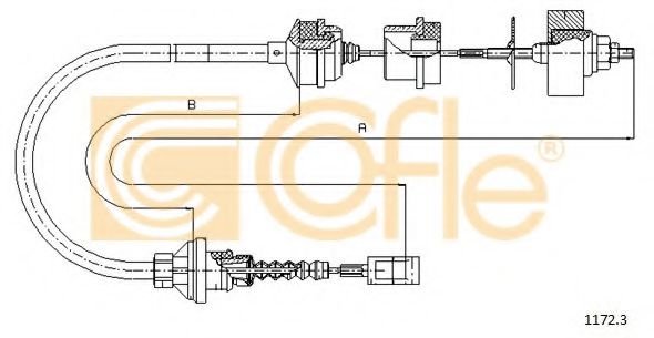 Трос сцепления Трос зчеплення Fiat Ducato 1,9D/TD 94-01 L=1060mm COFLE арт. 11723