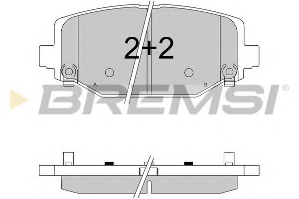 Гальмівні колодки зад. Fiat Freemont 11-/Dodge Caravan 08- (130.1x55.2x17.1)