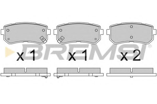 Тормозные колодки Гальмівні колодки зад. Sonata VI/VII/ix 35/Optima/Sportage 09- (Mando) BREMSI арт. BP3614