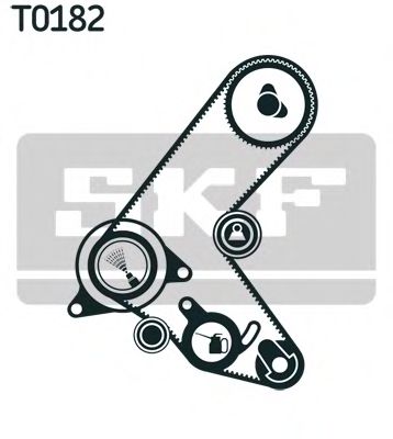 Натяжитель привода ремня/натяжной,направляющий ролик К-кт ГРМ (пасок + 2ролика) Opel Combo/Astra G 00- SKF арт. VKMA05609