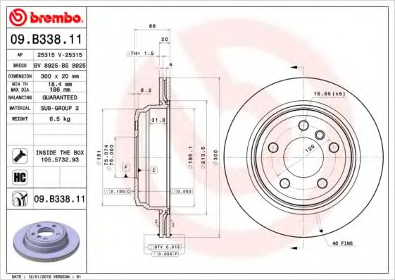 Гальмівний диск BREMBO арт. 09B33811