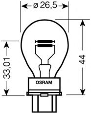 Автолампы Лампа (америка) P27/7W 12V 27/7W W2,5x16q OSRAM арт. 3157