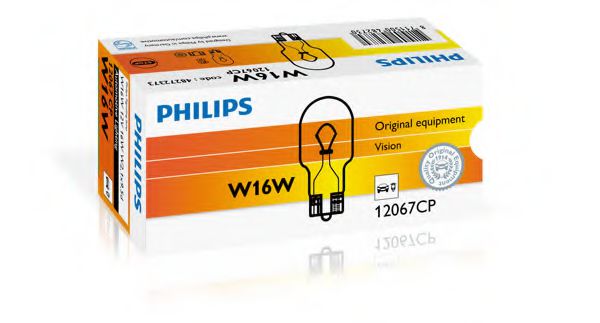 Автолампы Лампа W16W 12V 16W W2,1X9,5D упаковка коробка PHILIPS арт. 12067CP