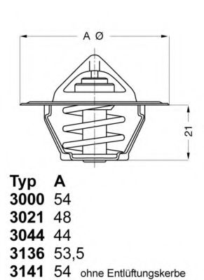 Термостаты Термостат VW T5 2.0i 03- WAHLER арт. 314187D