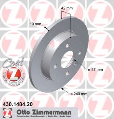 Тормозной диск Диск тормозной ZIMMERMANN арт. 430148420
