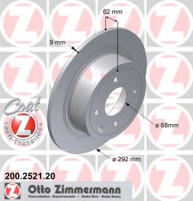 Тормозной диск Диск гальмівний ZIMMERMANN арт. 200252120