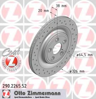 Тормозной диск Диск гальмівний ZIMMERMANN арт. 290226552