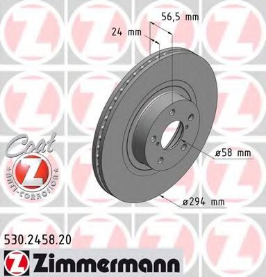 Тормозной диск Диск гальмівний ZIMMERMANN арт. 530245820