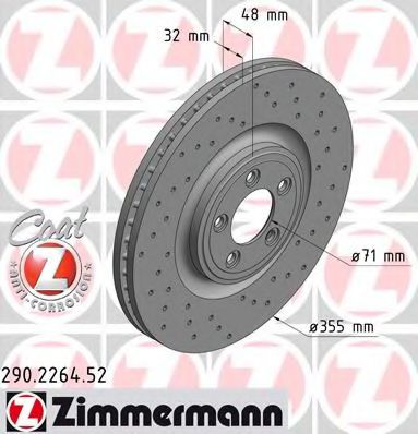 Тормозной диск Диск гальмівний ZIMMERMANN арт. 290226452